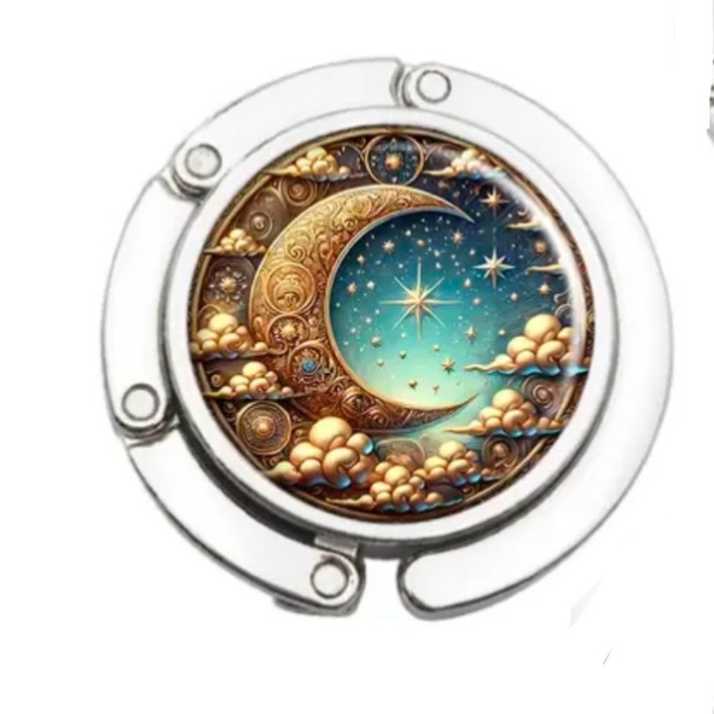 MOON 🌙 & STAR ⭐️ SILVER PURSE HOOK